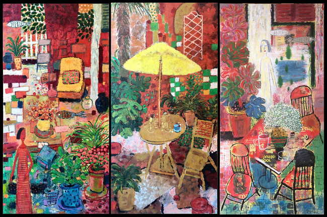 In the garden 《在花园》  24x48inx3