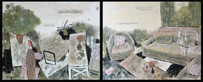 Rectangular table 长方形桌子Diptych 两联张